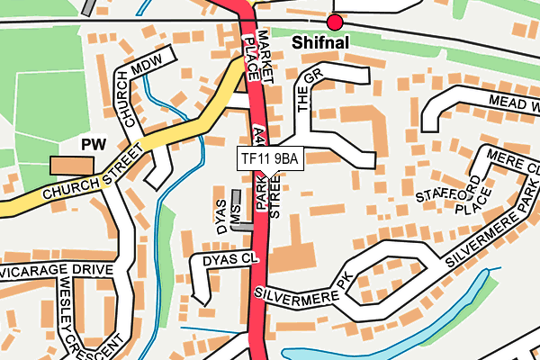 TF11 9BA map - OS OpenMap – Local (Ordnance Survey)