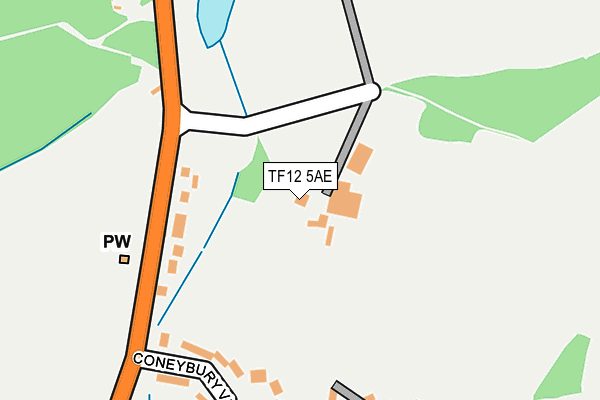 TF12 5AE map - OS OpenMap – Local (Ordnance Survey)