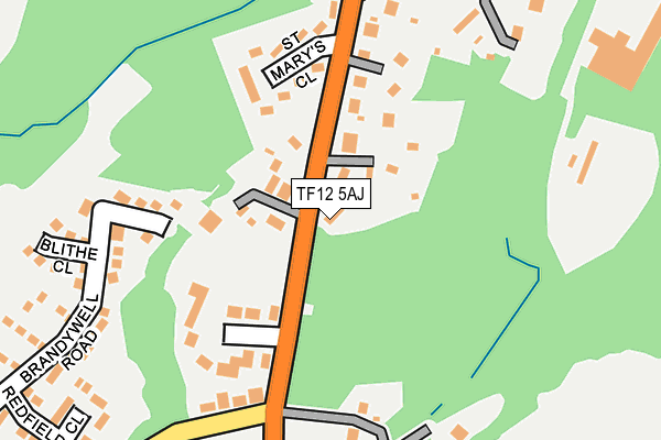 TF12 5AJ map - OS OpenMap – Local (Ordnance Survey)