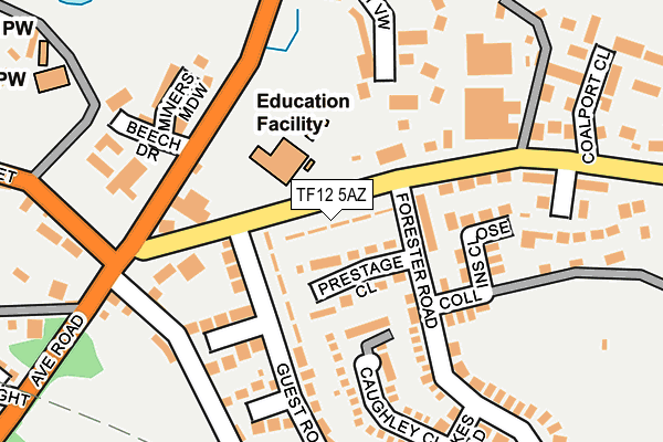 TF12 5AZ map - OS OpenMap – Local (Ordnance Survey)
