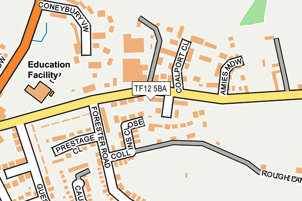 TF12 5BA map - OS OpenMap – Local (Ordnance Survey)
