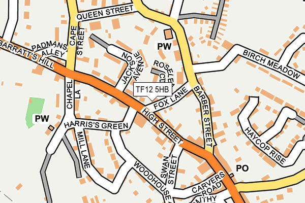 TF12 5HB map - OS OpenMap – Local (Ordnance Survey)