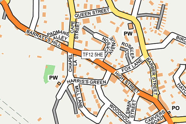 TF12 5HE map - OS OpenMap – Local (Ordnance Survey)