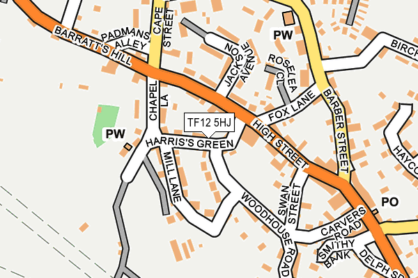 TF12 5HJ map - OS OpenMap – Local (Ordnance Survey)