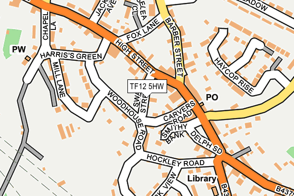 TF12 5HW map - OS OpenMap – Local (Ordnance Survey)
