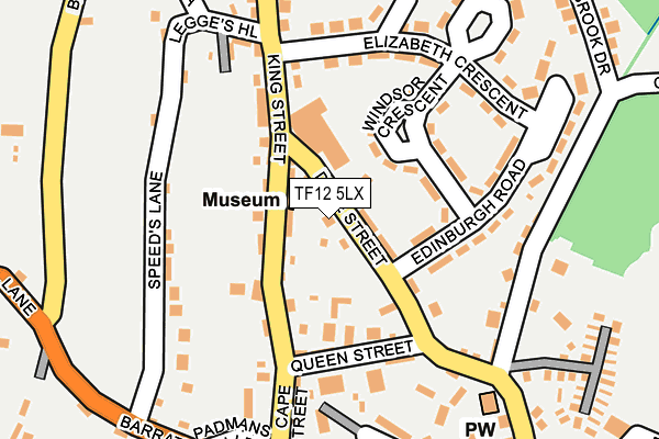 TF12 5LX map - OS OpenMap – Local (Ordnance Survey)