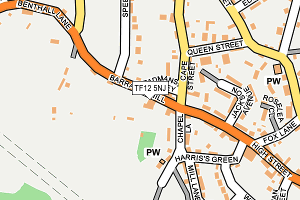 TF12 5NJ map - OS OpenMap – Local (Ordnance Survey)