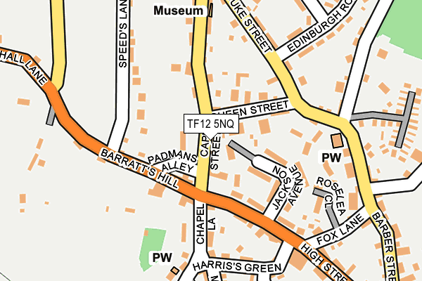 TF12 5NQ map - OS OpenMap – Local (Ordnance Survey)