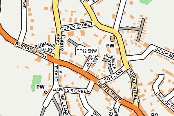 TF12 5NW map - OS OpenMap – Local (Ordnance Survey)