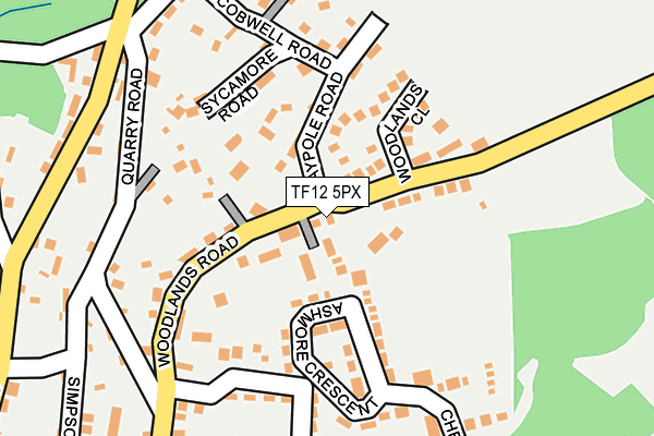 TF12 5PX map - OS OpenMap – Local (Ordnance Survey)