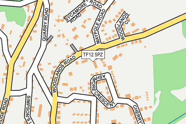 TF12 5PZ map - OS OpenMap – Local (Ordnance Survey)