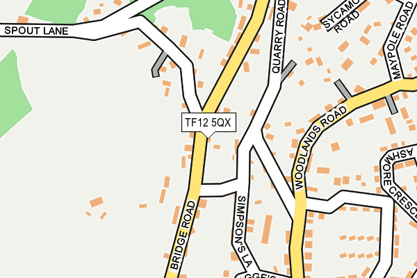 TF12 5QX map - OS OpenMap – Local (Ordnance Survey)