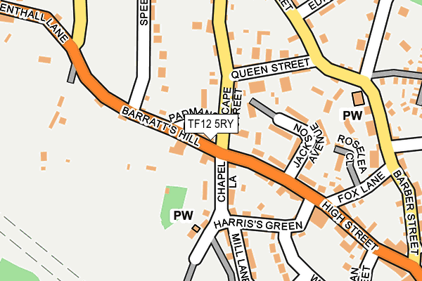 TF12 5RY map - OS OpenMap – Local (Ordnance Survey)