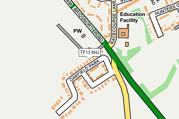 TF13 6HJ map - OS OpenMap – Local (Ordnance Survey)