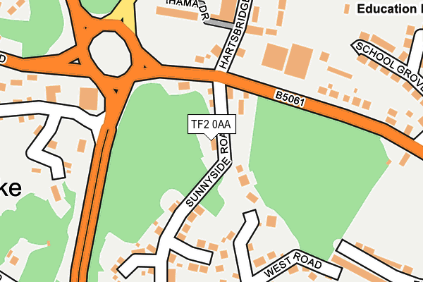 TF2 0AA map - OS OpenMap – Local (Ordnance Survey)