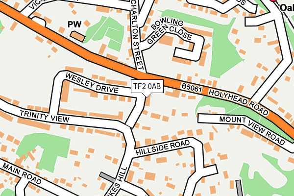 TF2 0AB map - OS OpenMap – Local (Ordnance Survey)