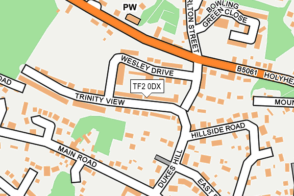 TF2 0DX map - OS OpenMap – Local (Ordnance Survey)
