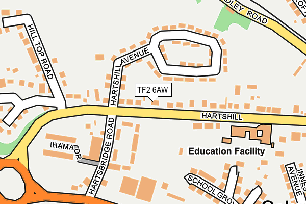TF2 6AW map - OS OpenMap – Local (Ordnance Survey)