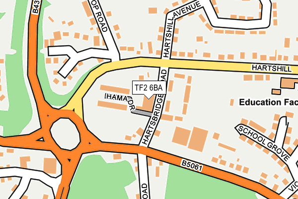 Map of HARTSBRIDGE HOMES LTD at local scale