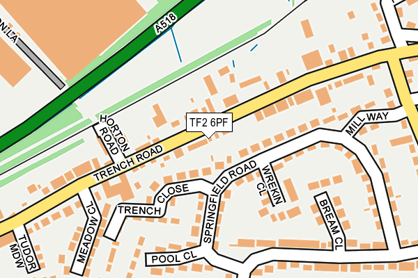 TF2 6PF map - OS OpenMap – Local (Ordnance Survey)