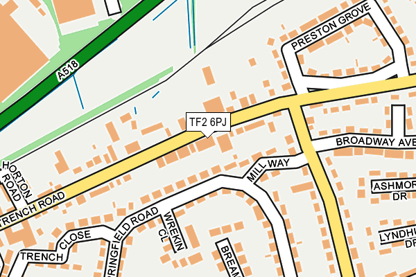 TF2 6PJ map - OS OpenMap – Local (Ordnance Survey)