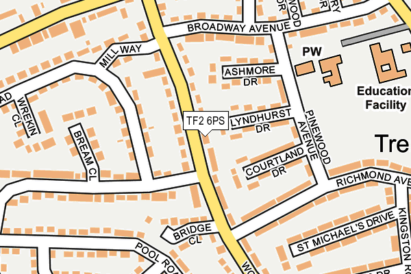 TF2 6PS map - OS OpenMap – Local (Ordnance Survey)