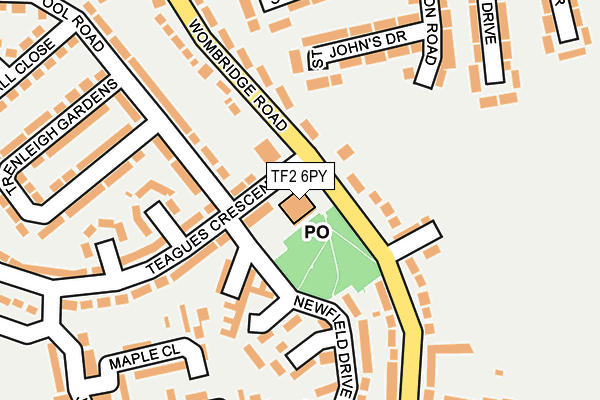 TF2 6PY map - OS OpenMap – Local (Ordnance Survey)