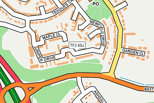 TF2 6SJ map - OS OpenMap – Local (Ordnance Survey)