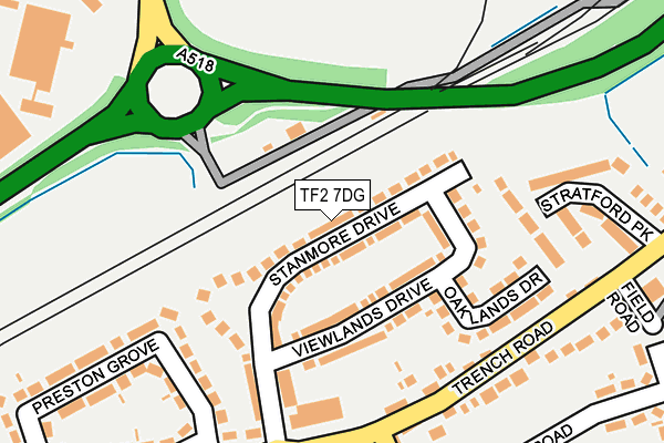 TF2 7DG map - OS OpenMap – Local (Ordnance Survey)