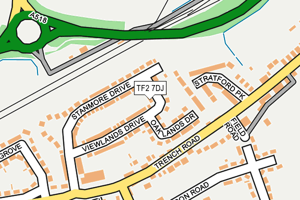 TF2 7DJ map - OS OpenMap – Local (Ordnance Survey)