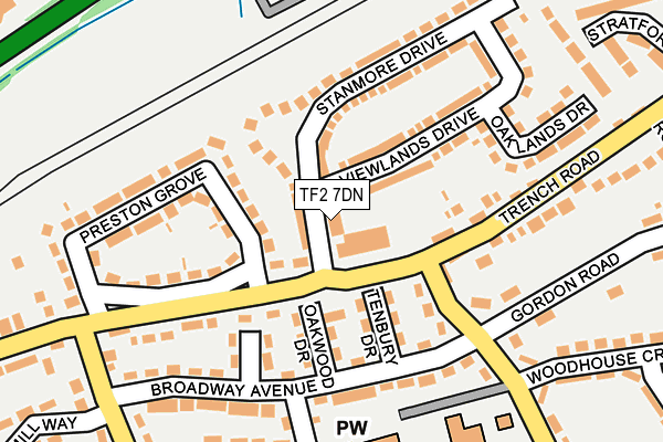 TF2 7DN map - OS OpenMap – Local (Ordnance Survey)