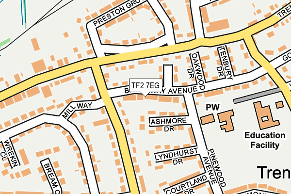 TF2 7EG map - OS OpenMap – Local (Ordnance Survey)
