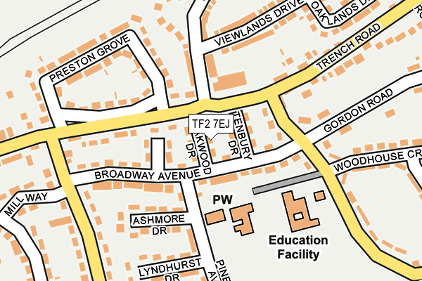 TF2 7EJ map - OS OpenMap – Local (Ordnance Survey)