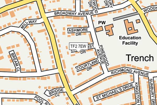 TF2 7EW map - OS OpenMap – Local (Ordnance Survey)