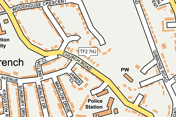TF2 7HJ map - OS OpenMap – Local (Ordnance Survey)