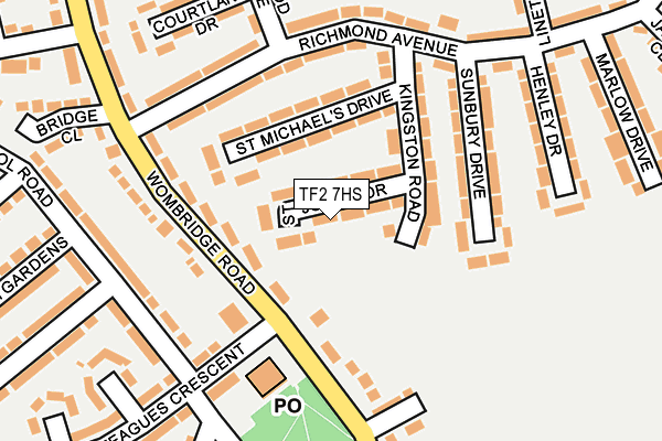 TF2 7HS map - OS OpenMap – Local (Ordnance Survey)