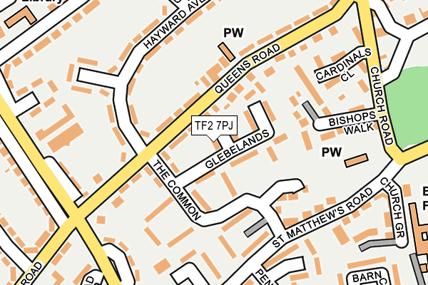 TF2 7PJ map - OS OpenMap – Local (Ordnance Survey)