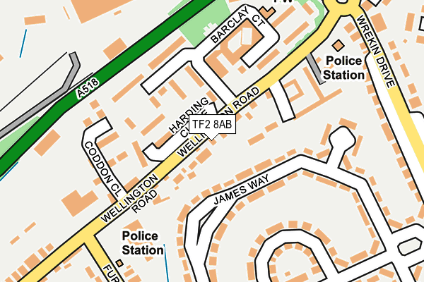 TF2 8AB map - OS OpenMap – Local (Ordnance Survey)