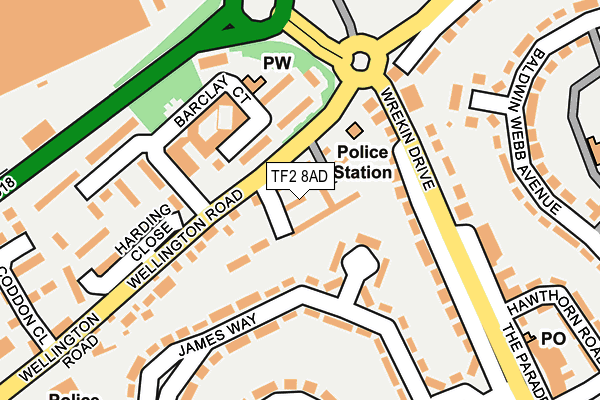 TF2 8AD map - OS OpenMap – Local (Ordnance Survey)