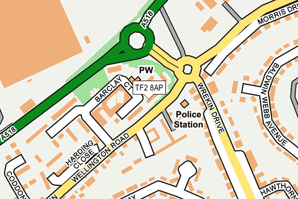 TF2 8AP map - OS OpenMap – Local (Ordnance Survey)
