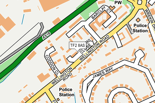 TF2 8AS map - OS OpenMap – Local (Ordnance Survey)