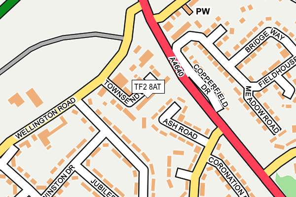 TF2 8AT map - OS OpenMap – Local (Ordnance Survey)
