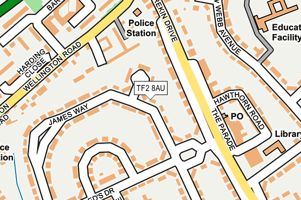 TF2 8AU map - OS OpenMap – Local (Ordnance Survey)