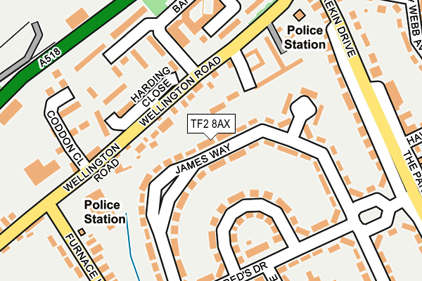 TF2 8AX map - OS OpenMap – Local (Ordnance Survey)