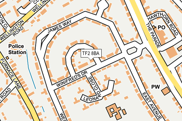 TF2 8BA map - OS OpenMap – Local (Ordnance Survey)
