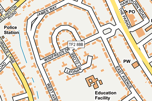 TF2 8BB map - OS OpenMap – Local (Ordnance Survey)