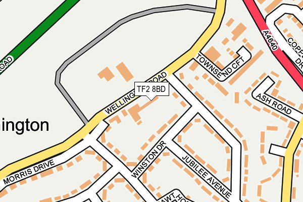TF2 8BD map - OS OpenMap – Local (Ordnance Survey)