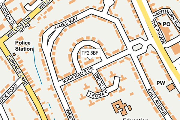 TF2 8BF map - OS OpenMap – Local (Ordnance Survey)