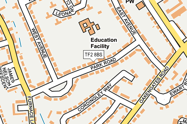 TF2 8BS map - OS OpenMap – Local (Ordnance Survey)