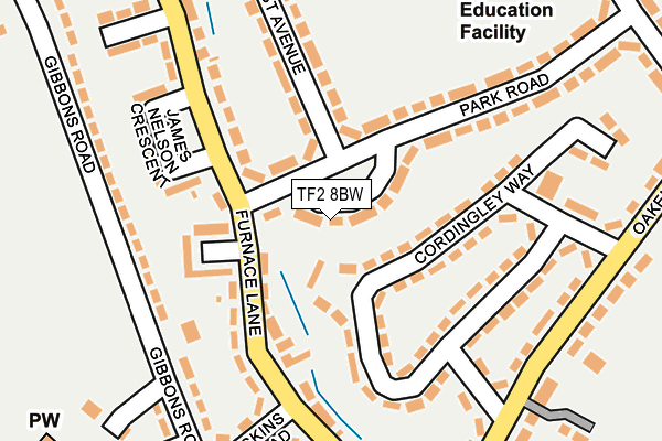 TF2 8BW map - OS OpenMap – Local (Ordnance Survey)